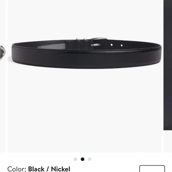 Black Leather Belt with Nickel Buckle | Favorite Daughter - Picture 2 of 4